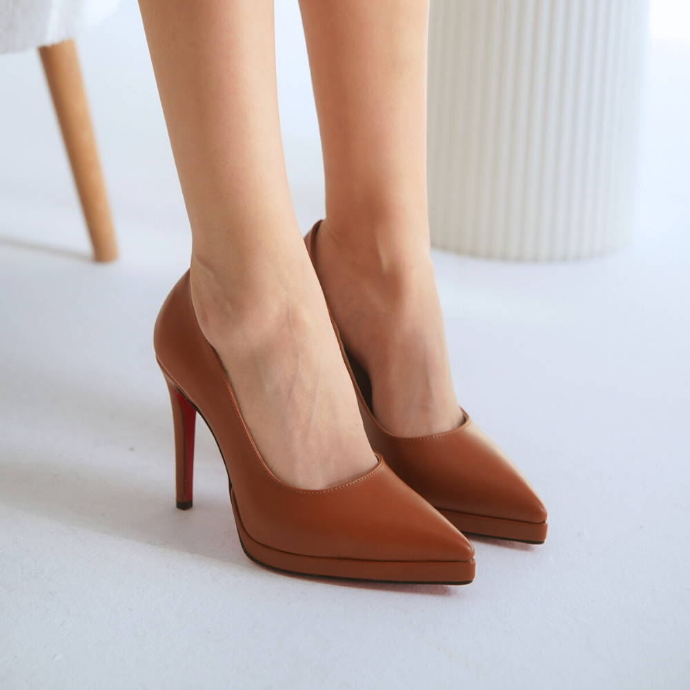Statüs Taba Cilt Alçak Platform Stiletto